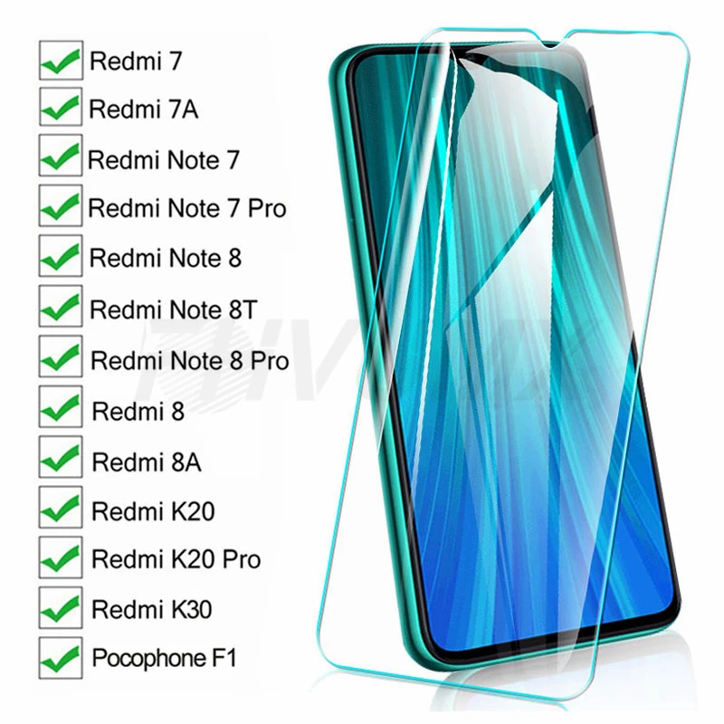 Защитное стекло 9D для Xiaomi Redmi 8 8A 7 7A K20 K30 Pocophone F1 Note 8T Pro | Мобильные телефоны и
