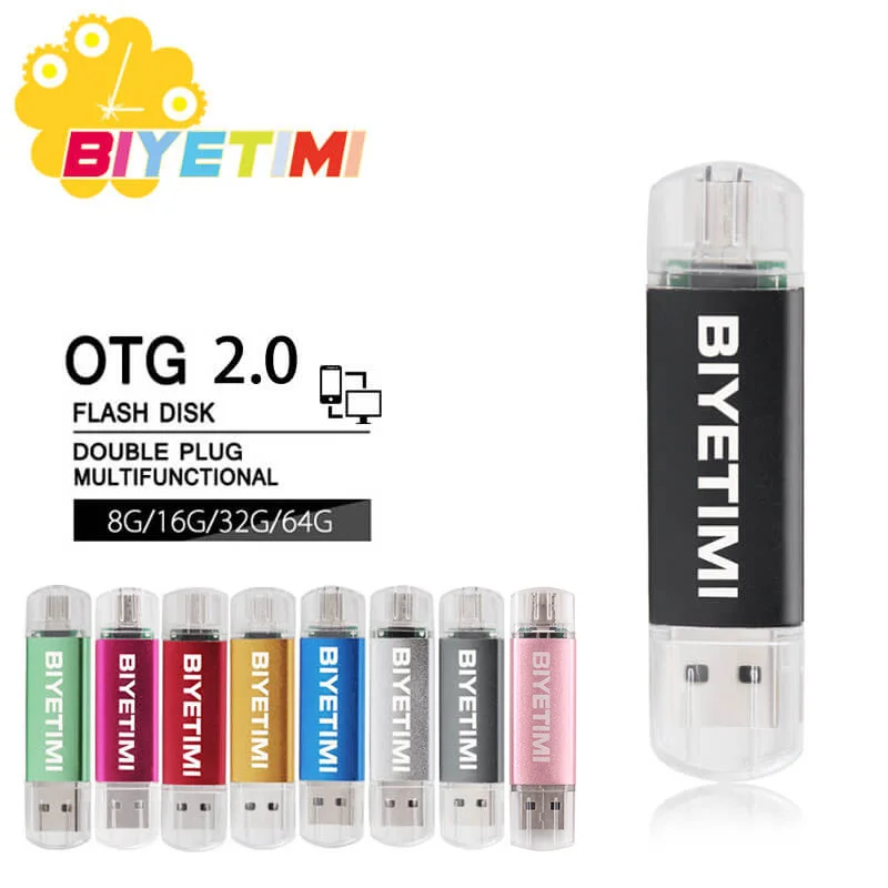 Флэш накопитель Biyetimi USB OTG на Android флэш 4 ГБ 8 16 32 64 2 0 для кожаного чехла Флэшка Micro