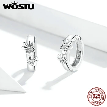 

WOSTU Genuine 925 Sterling Silver Cute Paw Print Stud Earrings for Women Original Design Fine Jewelry Bijoux Brincos DXE938