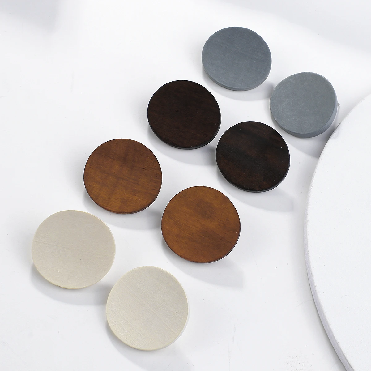 Pendant Earrings AENSOA Round Wooden Earrings For Women Vintage 4 Color Wood Statement Pendant Earrings Costume Jewellery Gift