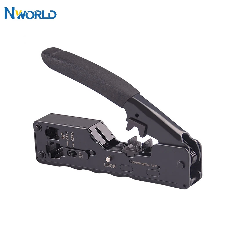 

Nworld RJ45 Tool Network Crimper Tools For Cat7 Cat6 Cat5e Cat5 STP Plugs RJ45 Connector Cables Multifunctio Crimp Metal Clip