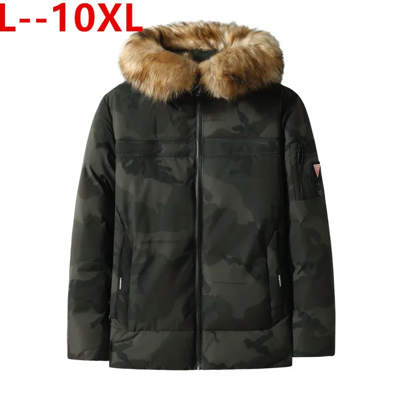 10XL 8XL 6XL Мужская Зимняя Новая Винтажная Повседневная парка с меховым воротником и капюшоном, мужская стильная уличная Толстая теплая верхняя одежда, парки на молнии