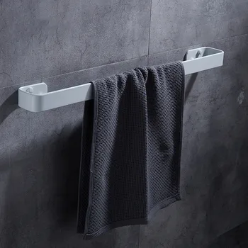 

Black Towel Holder Space Aluminum Bathroom Towel Hanger Waterproof Towel Bar White Kitchen Storage Rack Shelf Accessories