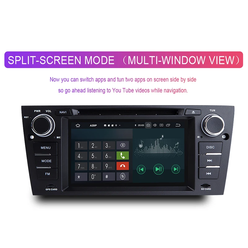 Best 2G RAM 1 Din Android 9.0 Car DVD Player for B M W E90/E91/E92/E93 Navigation Radio Multimedia 3 Series GPSAudio 2+32GB IPS 3