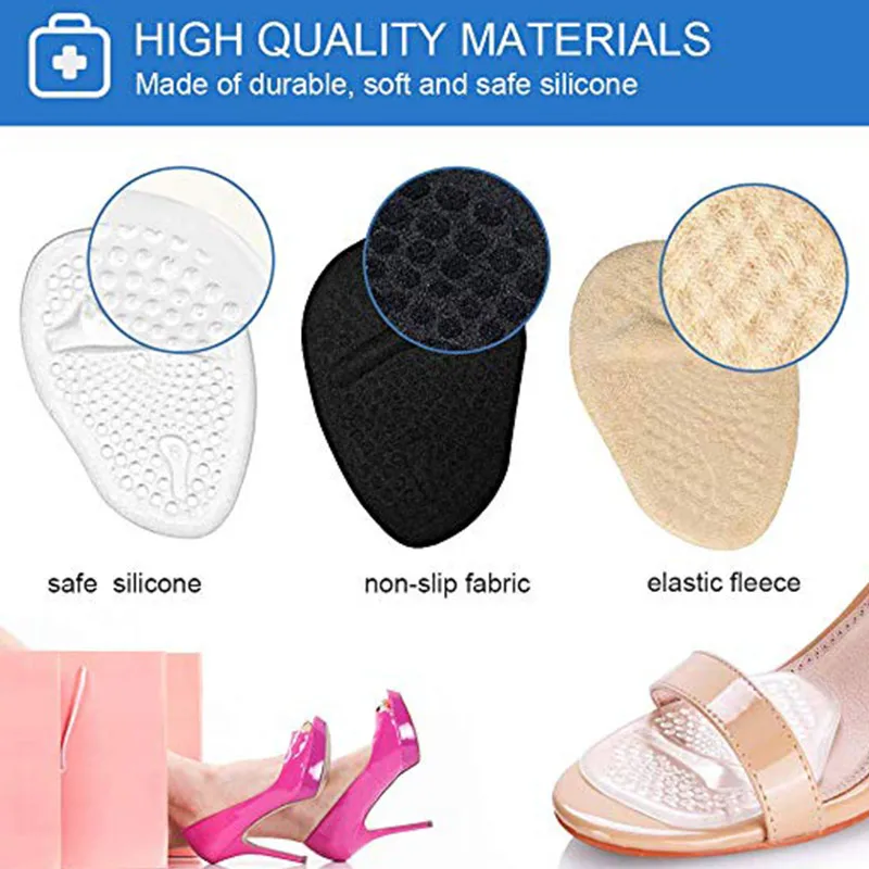 

3 Pairs Metatarsal Pads Professional Reusable Silicone Ball Foot Cushions Shoe Inserts C55