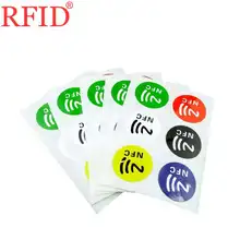 5 комплектов, 6 цветов, NFC метки, наклейка s NTAG213, 13,56 МГц, NFC метки, наклейки, универсальные этикетки Ntag213, RFID метки для всех телефонов с поддержкой NFC