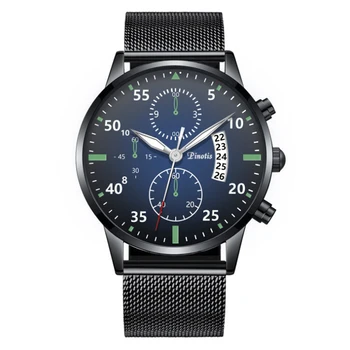 

Men Watch Luxury Leisure Ultra-thin Calendar Quartz Watches Fashion Minimalist Stainless Steel Mesh Belt Clock relogio masculino