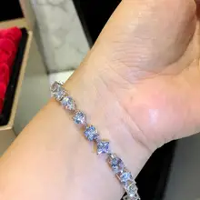 925 пробы серебряные модные теннисные браслеты романтический CZ браслет с цветами из кристаллов великолепный геометрический браслет регулируемые ювелирные изделия