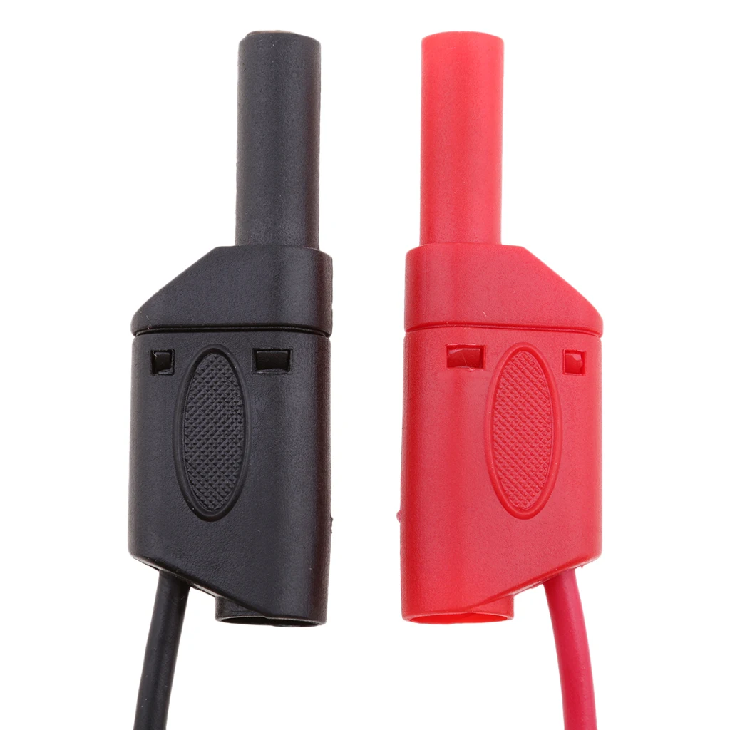 2pc BNC Q9 To Dual 4mm Stackable Shrouded Banana Plug Test Leads Probe Cable