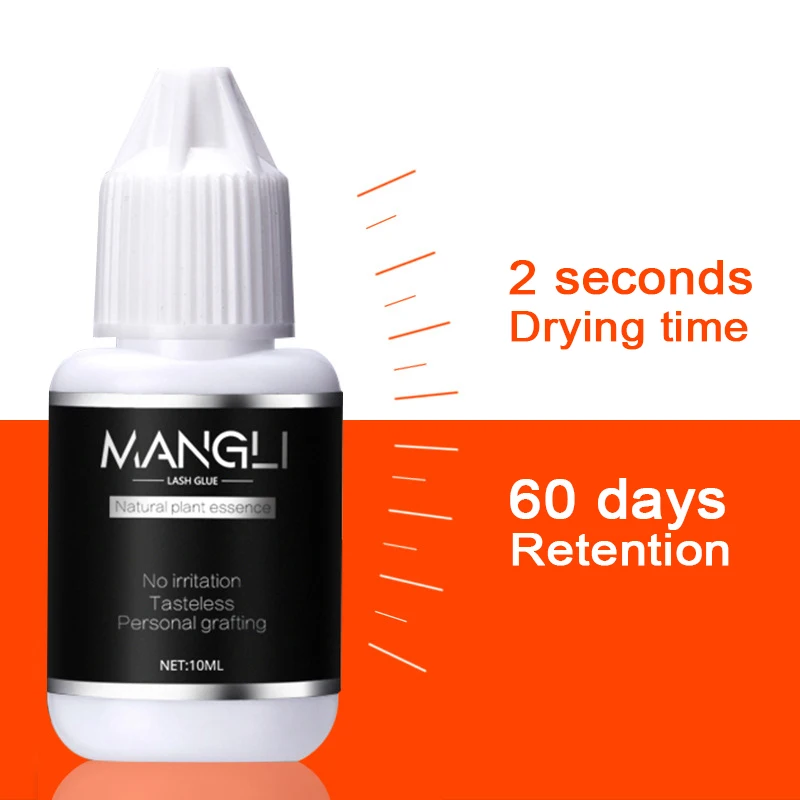 

Glue for Eyelash Extension 2 Second Fast Drying Eyelashes Glue False Lash Glue Black Adhesive Retention 8 weeks 10ML