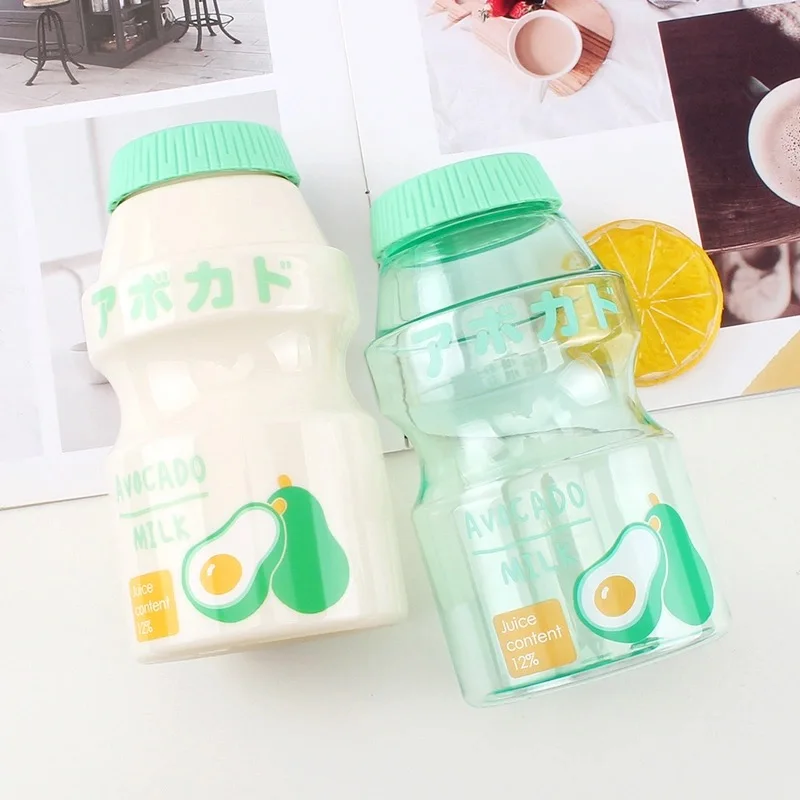 1pc-480ml Fruit Plastic Water Bottle Portable Water Bottles Cute Leak Proof  Travel Drinking Bottle Shaker For Girl Kids Cup