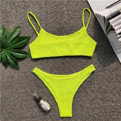 Fluorescent Green Бикини большого размера купальники для женщин бикини пуш-ап купальник сексуальный купальный костюм для женщин Бразильский купальный костюм бикини для женщин - Цвет: Fluorescent Green