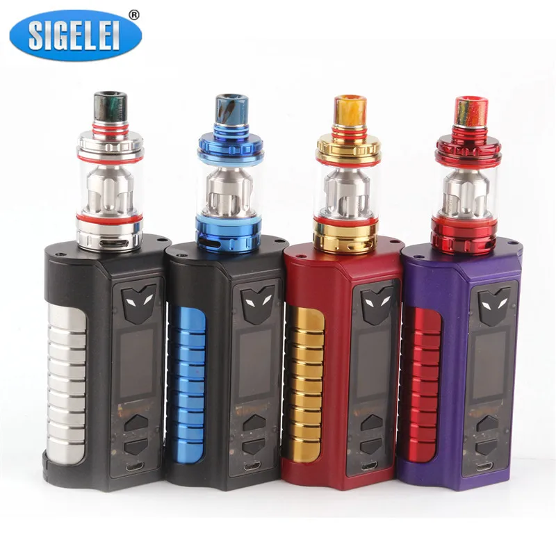 Genuine Sigelei MT Starter Kits 220w TC Box Mod with Revolvr Tank Dual 18650 Top Adjustable LED Lig