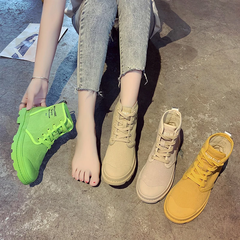 

Shoes Bootee Woman 2019 Martins For Women Autumn Boots Booties Ladies Low Heels booties Luxury Designer Lace Up Round Toe Rock