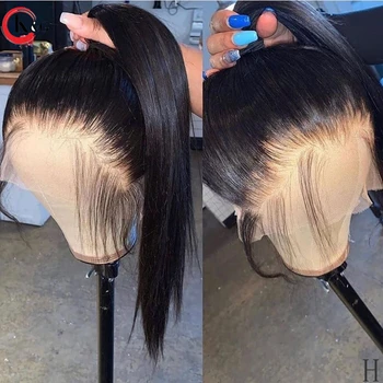 

KUNGANG 360 Natural Straight Lace Front Human Hair Wigs With Baby Hair 250 Density Medium Ratio Non-Remy Wig
