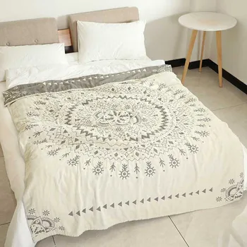 

Gauze Yarn Quilt Cotton Baby Receiving Blankets Siesta Bed Sheet Kids School Dormitory Blankets