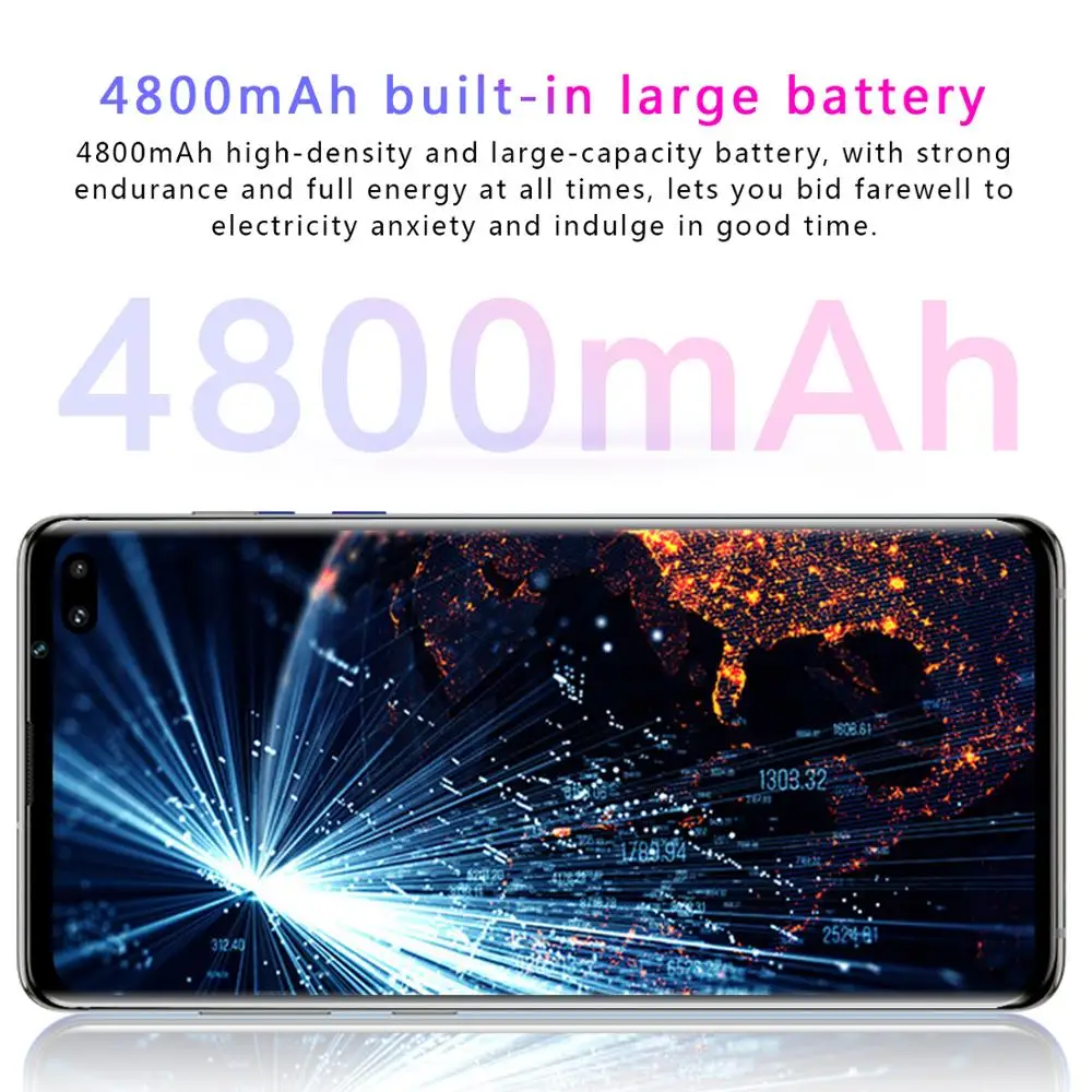 Смартфон S10+, полноэкранный, 6 ГБ+ 128 ГБ, 8 ядер, Android 9,0, Finger Face ID, двойная камера, 4G, смартфон, мобильный телефон, трубка