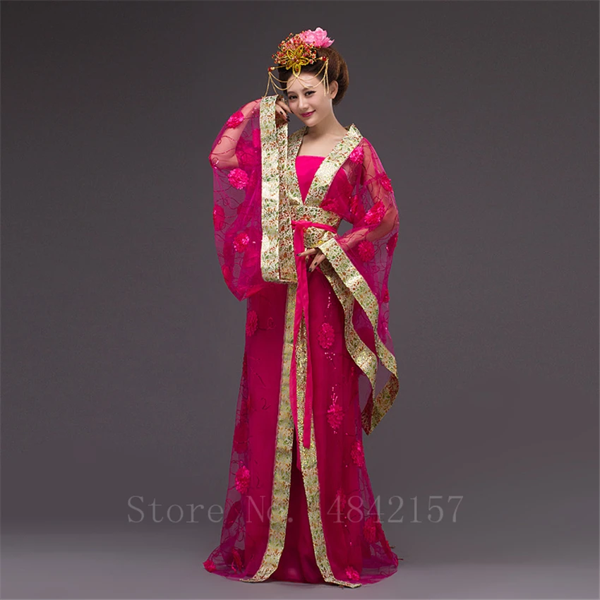 Древний китайский традиционный стиль Hanfu женские элегантные цветочные кружевные танцевальные костюмы для выступлений сказочные национальные фотографии платье