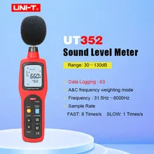 UNI-T UT352 цифровой измеритель уровня звука 30-130dBA децибел метр Профессиональное аудио устройство измерения шума с данными Loggingg