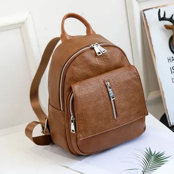 

Backpack 2020 Spring New Style WOMEN'S Korean-style Fashion Pu WOMEN'S Bag Retro College Style Casual Shoulder STUDENT'S Bag