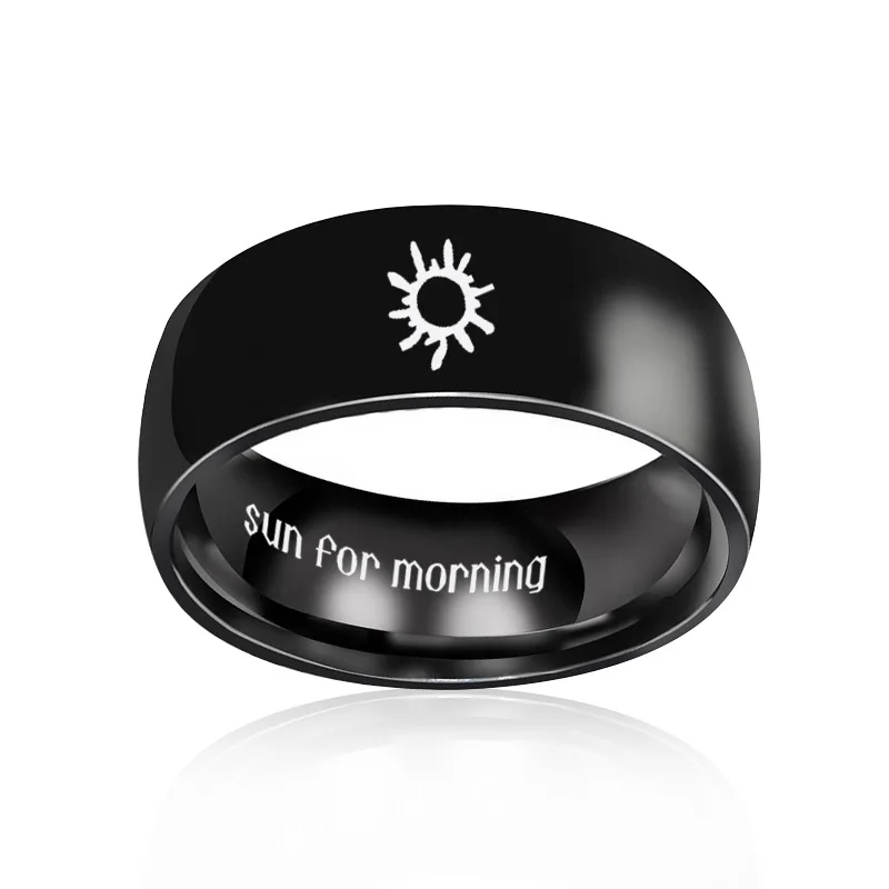 AsJerlya Stainless Steel Couple Rings Sun For Morning Moon For Night Ring For Women Men Couples Ring Jewelry Accessories кольцо 4