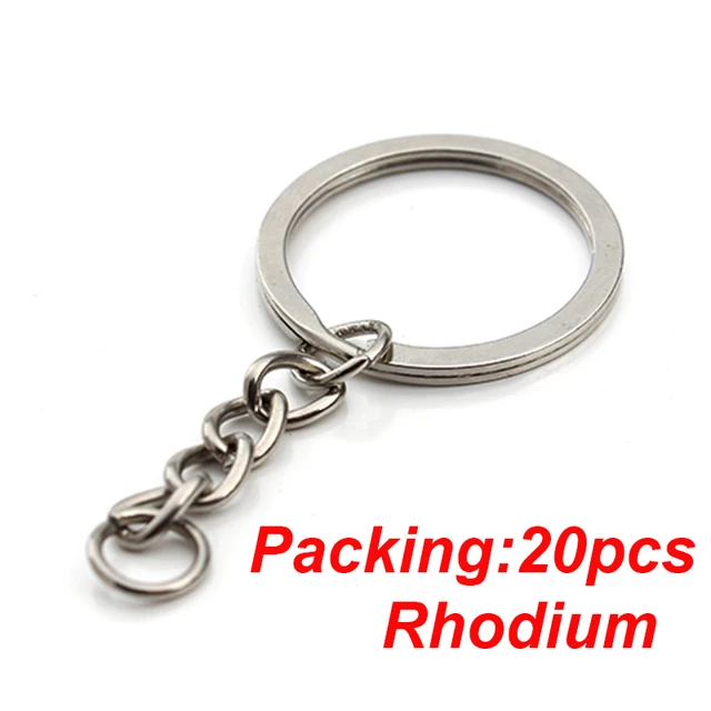 5-20pcs/lot Key Chain Key Ring keychain Bronze Rhodium Gold 28mm Long Round Split Keyrings Keychain Jewelry Making Wholesale DIY 20PCS Rhodium