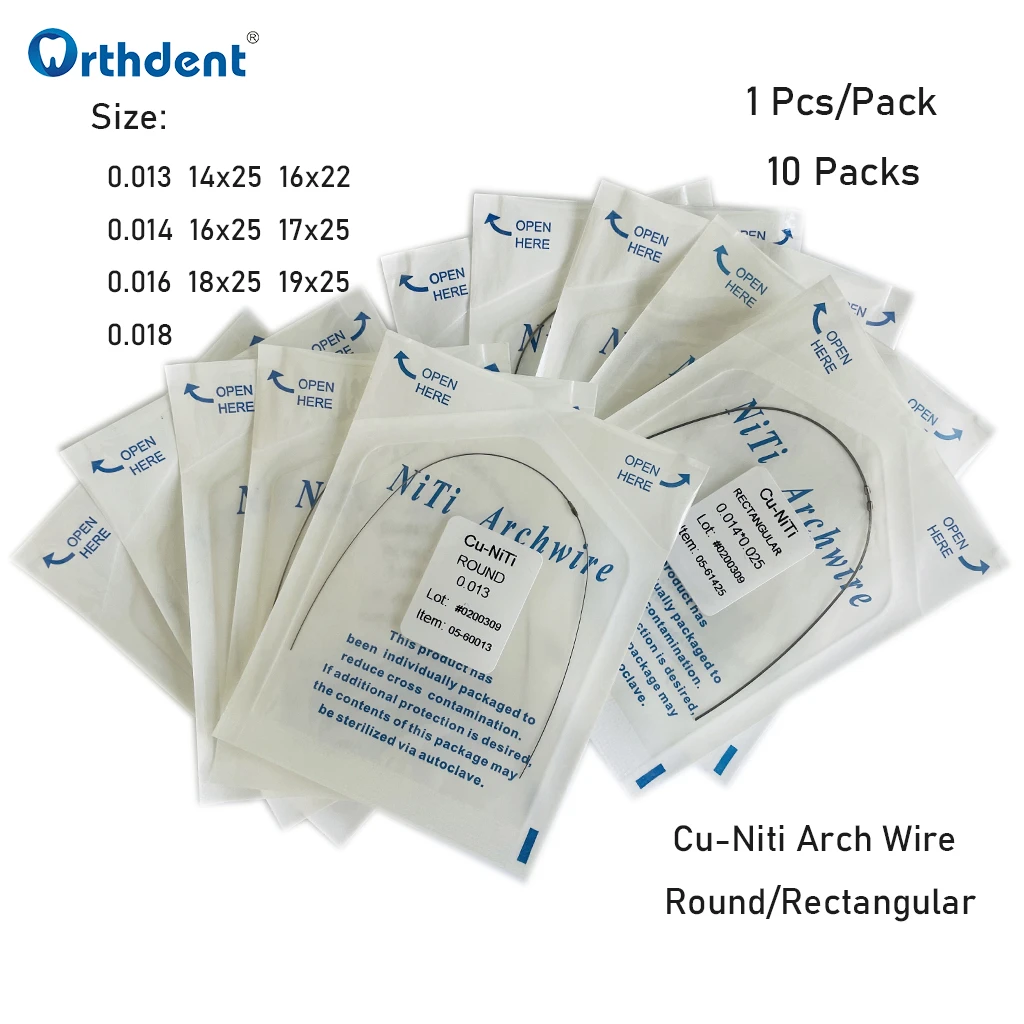 10 Packs Dental Copper Nickel Titanium Arch Wires Orthodontic Cu Niti