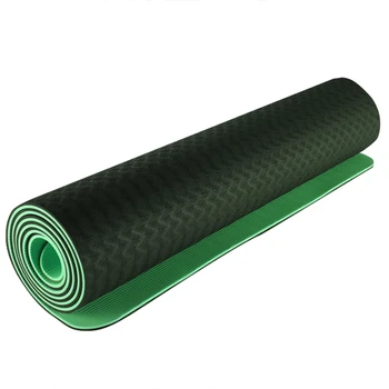 

6Mm Tpe Yoga Mat Environmental Protection Anti-Skid Widening And Thickening Beginners Fitness Mat Yoga Mat(Green)