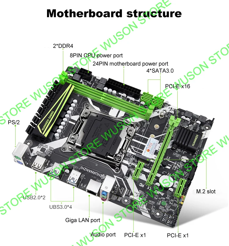 Runing X99 HUANANZHI X99 комплект материнской платы с M.2 500G SSD cpu 2678V3/2680V3 ram 64G(4*16G) 500W PSU GTX1060 6G видеокарта