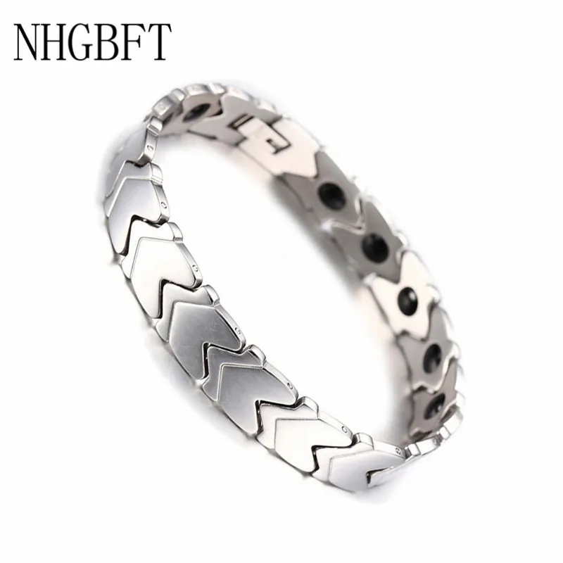 NHGBFT Men's Health Chain Bracelet For Mens stainless steel Magnetic Bio Energy Bracelet Party Jewelry