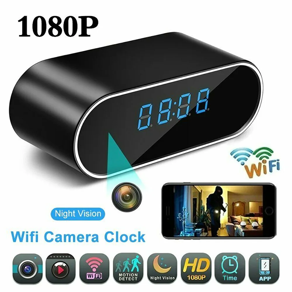 

Ant Cloud Clock 1080P WIFI Mini Camera P2P IP/AP Security Night Vision Motion Sensor suppor hidden TF card Remote Monitor