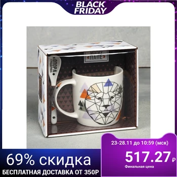 

Mug with spoon "Father head of the family", 350 ml