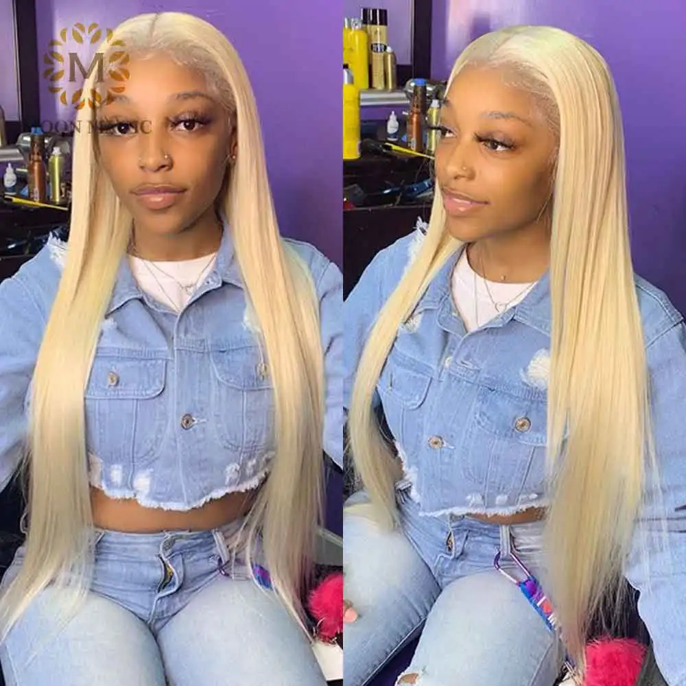 Парик 613 парики из человеческих волос парик блонд прямые HD прозрачный