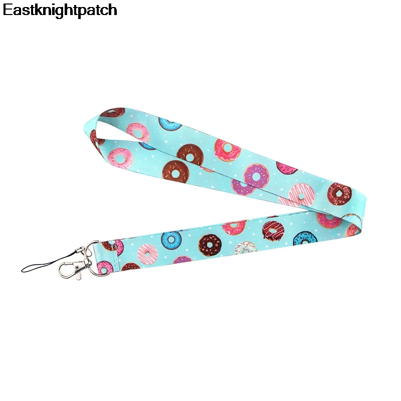 

Sweet Donut Multifunction lanyard for mobile phone key in strap necklace card holder webbing ribbons keychain keyring E0868