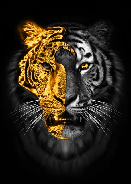 Animal Art Gold Black Tiger Posters Hd Prints Wall Art Canvas Paintings  Modern Wall Pictures For Living Room Home Decor Cuadros - Painting &  Calligraphy - AliExpress