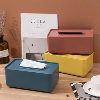 

Modern Platic Tissue Box Rectangular Holder Case Toilet Paper Cover Household Paper Towel Table Storage Organizer Desk Decor
