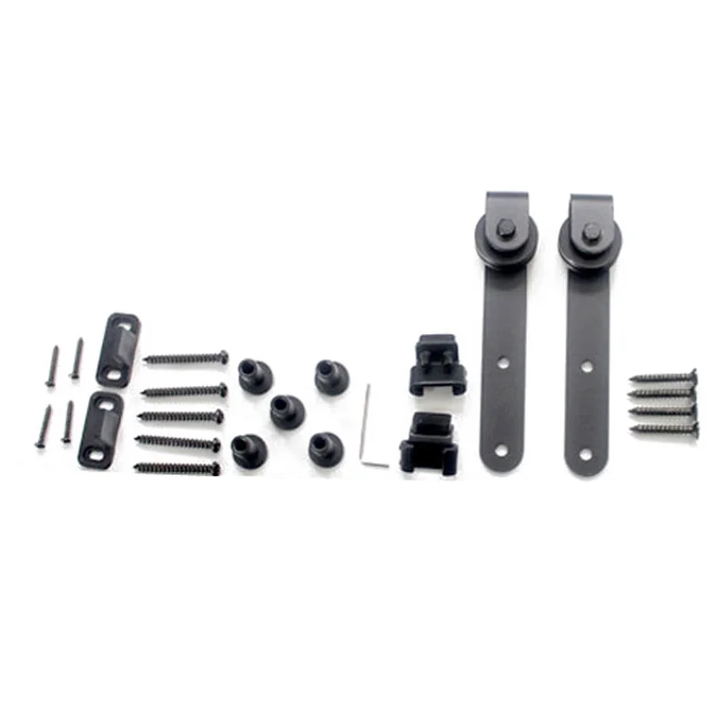 

2*Sliding Rollers Mini Sliding Barn Door Hardware Kit Top Mounted Hanging Rail Hanger Track Steel For Door for Cabinets