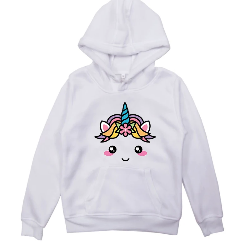 Hoodies 6 Лидер продаж, толстовка с единорогом, толстовки Одежда для детей осенне-зимние Плотные хлопковые топы для маленьких мальчиков и девочек, детское милое пальто с капюшоном и рисунком - Цвет: Hoodies 6