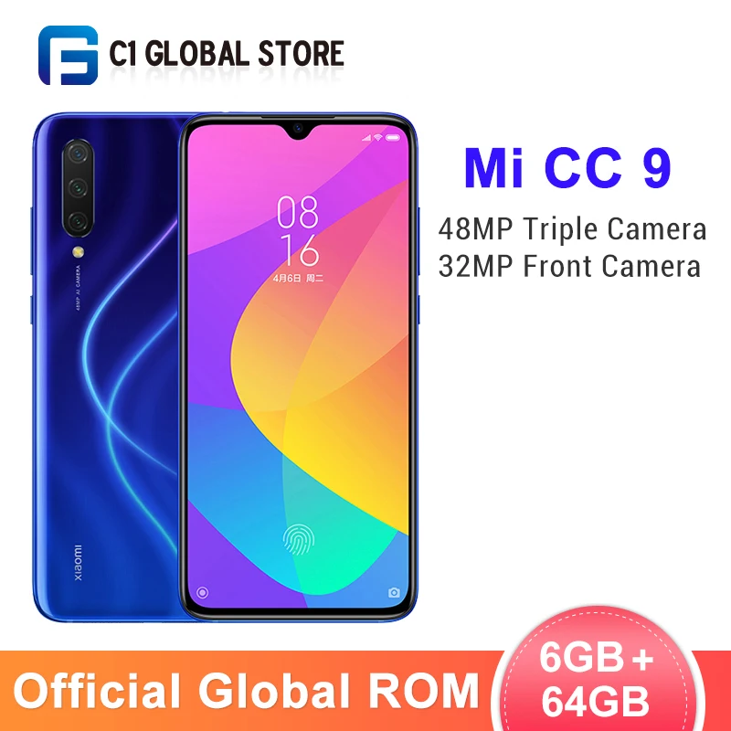 Мобильный телефон с глобальной ПЗУ Xiaomi mi CC 9 6 ГБ 64 (mi Lite) полноэкранная камера