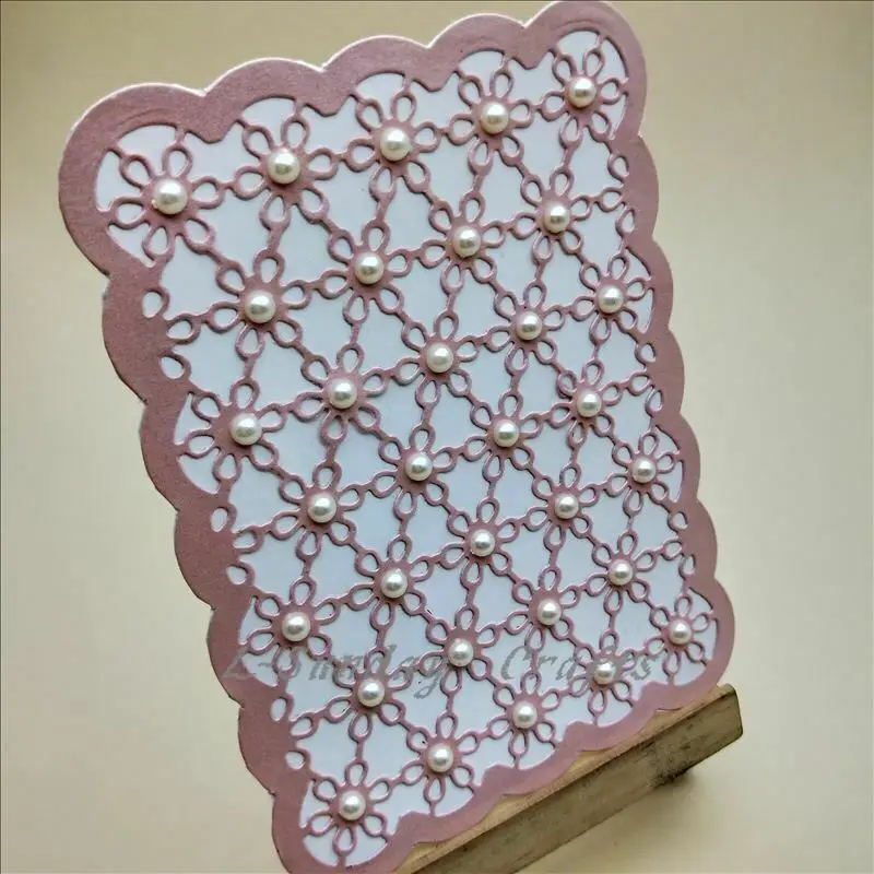 L-Sunday Crafts Stencils Flower Background Border Metal Cutting Dies Scrapbooking Paper Cardmaking Craft Embossing