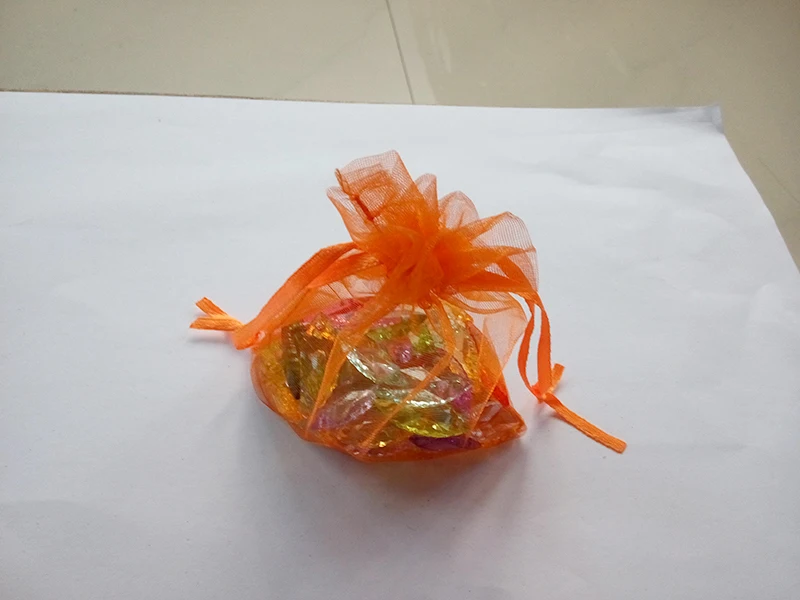 

1000pcs 11*16 Orange gift bags for jewelry/wedding/christmas/birthday Organza Bags with handles Packaging Yarn bag