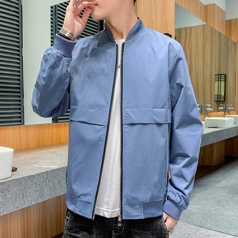 

2020 Spring New Fashion Solid Casual Jacket Men Zipper Coat Slim Fit Bomber Jackets Big Size Clothing 6XL 7XL 8XL