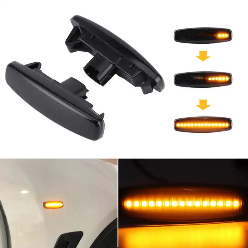 2pcs Side Marker Lamp Smoke Led Side Marker Turn Indicator Lights Fit