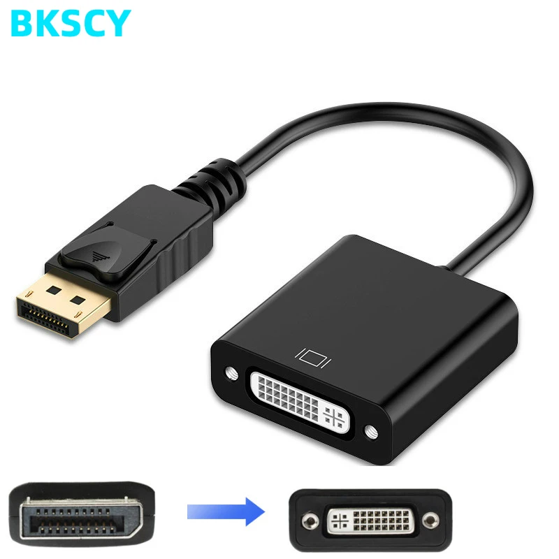Адаптер BKSCY DP DVI 1080P переходник с порта дисплея на штекер гнездо для мониторов и