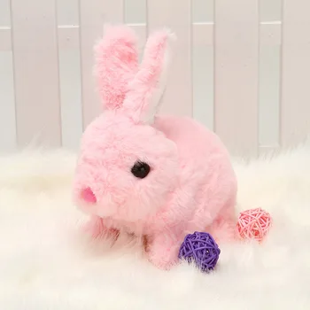 

New Hot Electric Plush Rabbit Stuffed Bunny Interactive Soft Bunny Toy Mumble Walking Baby Educational Toy USJ99