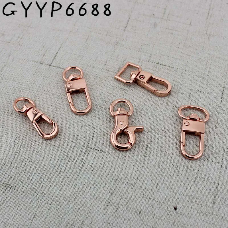 

4-30pcs Rose gold Swivel Lobster clips carabines snap hook metal zinc hardware handbag weekend bags hanger