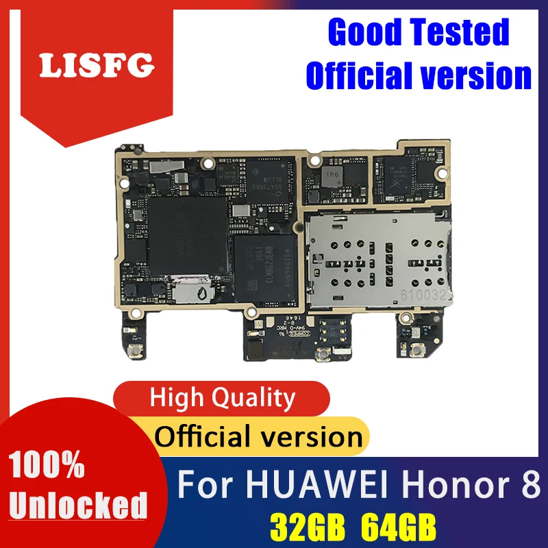 Высококачественная материнская плата для Huawei Honor 8 32GB 64GB FRD-DL00/AL00/AL00A/AL10 материнская плата, разблокирована для Huawei Honor 8 логическая основная плата с полными чипами