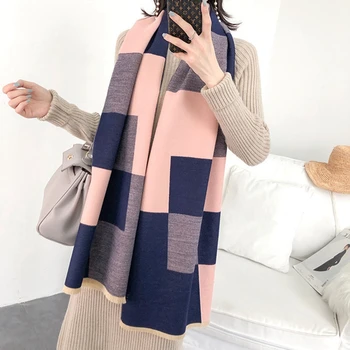 

Euramerican Style Women lattice Cashmere Pashmina Shawls Scarves Thick Warm Wrap Winter Woman Scarf Thickening Travel Blanket