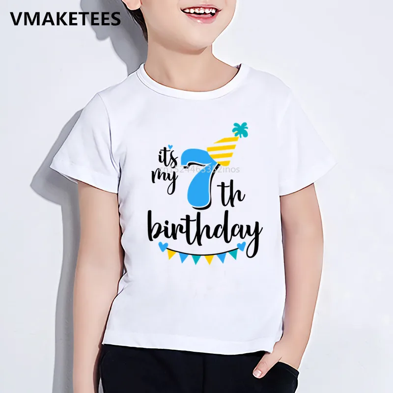 Детская футболка с надписью Happy Birthday Number 1 9 забавная для девочек и мальчиков