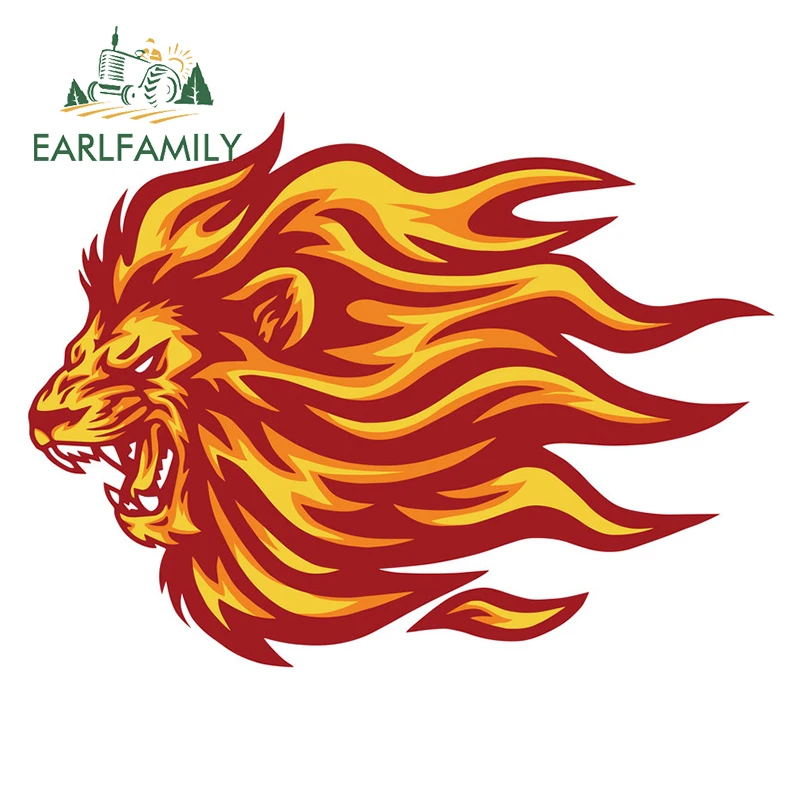 

EARLFAMILY 13 см x 9,7 см для ровного льва огненный огонь Автомобильная наклейка модное украшение бампера устойчивая к царапинам Автомобильная наклейка украшение